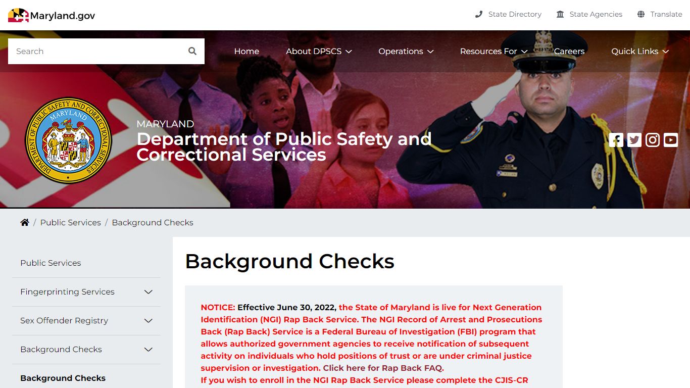 DPSCS - Background Check - Maryland Department of Public Safety and ...