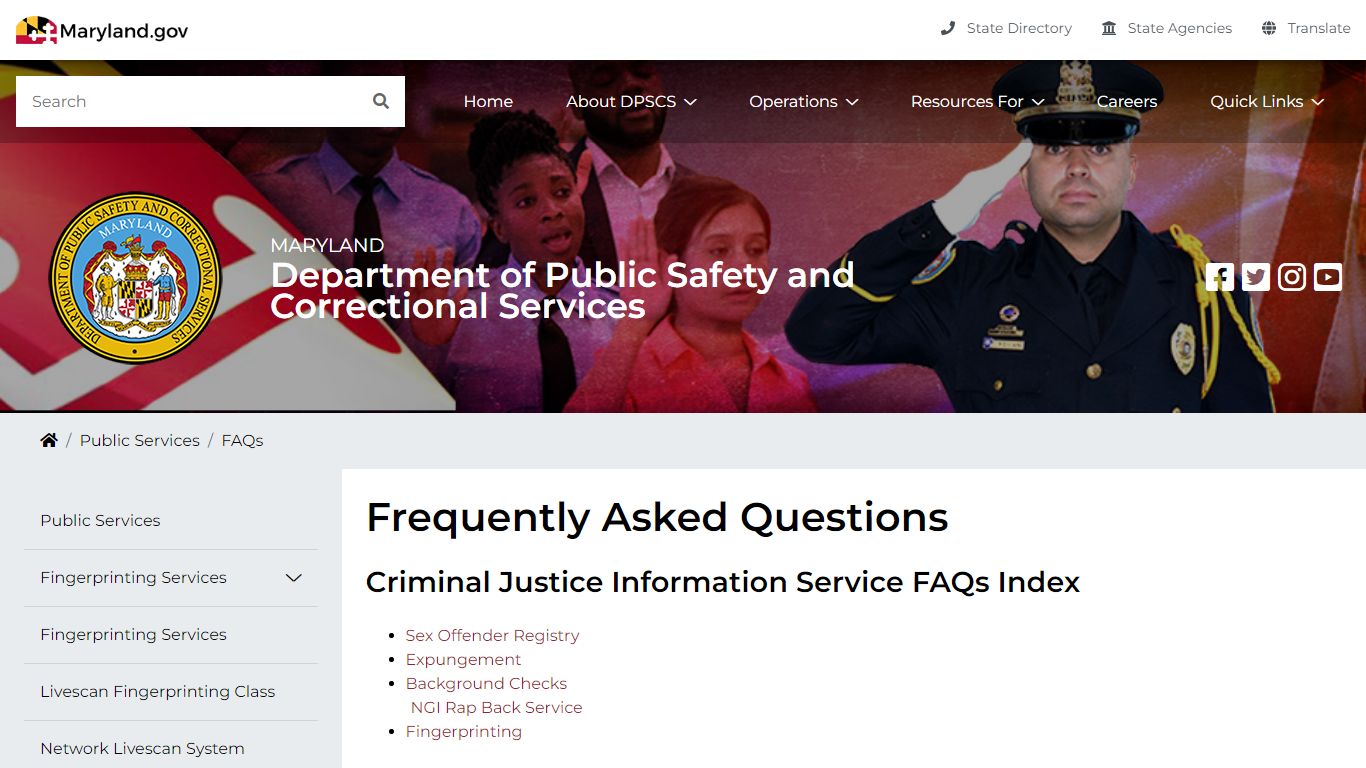 DPSCS - Criminal Justice Information Services FAQ